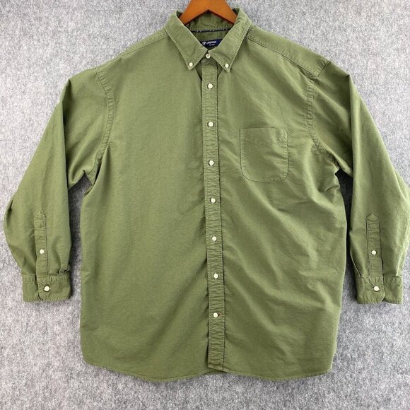 Cremieux 38 Classic Long-Sleeve Shirt‎ Men 2XB Green Button Down 100% Cotton - Picture 1 of 8